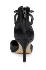 Black | Emmie Crystal Embellished Ankle Strap Pumps Back