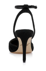 Black Fabric | Enid Pointed Toe Ankle Strap Pumps Back