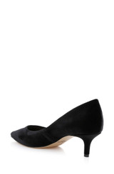 Black Velvet | Enola Velvet Kitten Heel Pumps Back Side