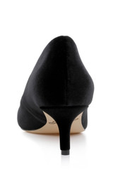 Black Velvet | Enola Velvet Kitten Heel Pumps Back