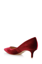 Bordo Velvet | Enola Velvet Kitten Heel Pumps Back Side