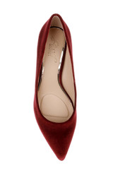 Bordo Velvet | Enola Velvet Kitten Heel Pumps Top