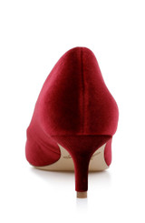 Bordo Velvet | Enola Velvet Kitten Heel Pumps Back