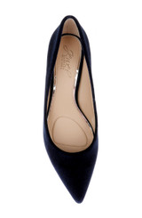 Navy Velvet | Enola Velvet Kitten Heel Pumps Top