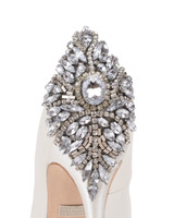 White | Kiara Embellished Peep-toe Pump