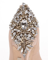 Latte | Kiara Embellished Peep-toe Pump