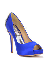 Sapphire | Kiara Embellished Peep-toe Pump