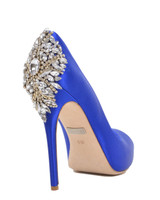 Sapphire | Kiara Embellished Peep-toe Pump