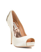 Ivory | Kiara Embellished Peep-toe Pump