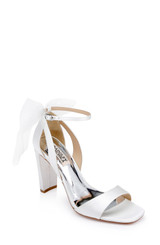 Soft White | Kim Mesh Bow Block Heel
