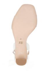 Soft White | Kim Mesh Bow Block Heel