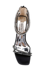 Black | Lillie Crystal Dual-Strapped Block Heels