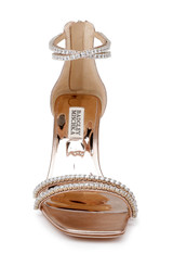 Champagne | Lillie Crystal Dual-Strapped Block Heels