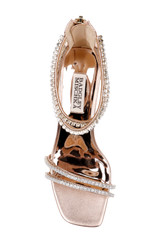 Champagne | Lillie Crystal Dual-Strapped Block Heels