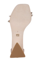 Champagne | Lillie Crystal Dual-Strapped Block Heels