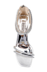 Silver | Lillie Crystal Dual-Strapped Block Heels