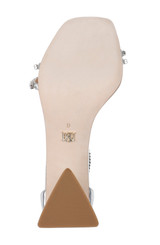 Silver | Lillie Crystal Dual-Strapped Block Heels