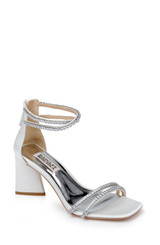 Soft White | Lillie Crystal Dual-Strapped Block Heels