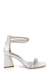 Soft White | Lillie Crystal Dual-Strapped Block Heels
