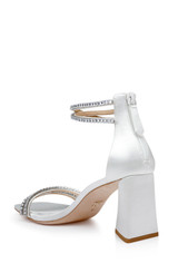 Soft White | Lillie Crystal Dual-Strapped Block Heels