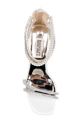 Soft White | Lillie Crystal Dual-Strapped Block Heels