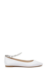 Soft White | London Pearl Ankle Strap Flats