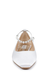 Soft White | London Pearl Ankle Strap Flats