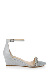 Silver | Lora Low Wedge Sandals