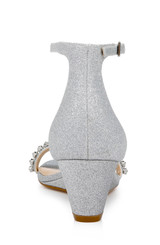 Silver | Lora Low Wedge Sandals