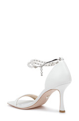 White | Loretta Dual Pearl Strap Stiletto