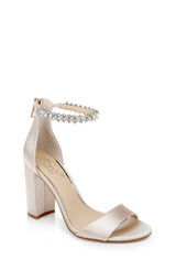 Champagne | Louise Peep-Toe Block Heel