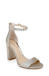 Light Gold | Louise Peep-Toe Block Heel