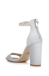 Silver | Louise Peep-Toe Block Heel