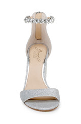 Silver | Louise Peep-Toe Block Heel