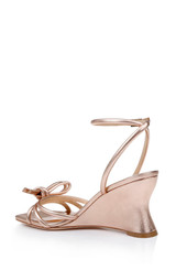 Champagne | Luciana Knot Detail Wedge Sandal