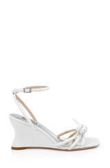 White | Luciana Knot Detail Wedge Sandal