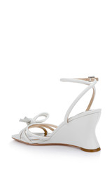 White | Luciana Knot Detail Wedge Sandal