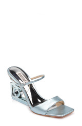 Soft Mint | Luna Mule With Sculptural Wedge