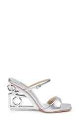 Silver | Luna Mule With Sculptural Wedge