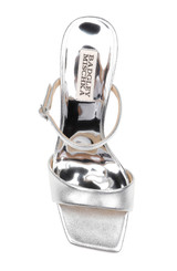 Silver | Luna Mule With Sculptural Wedge