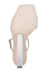 Silver | Luna Mule With Sculptural Wedge