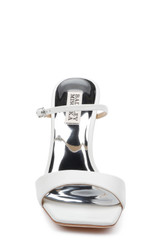 White | Luna Mule With Sculptural Wedge