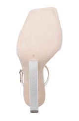 White | Luna Mule With Sculptural Wedge