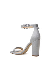 Silver | Mayra Ankle Strap Evening Shoe