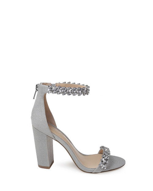 Silver | Mayra Ankle Strap Evening Shoe