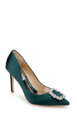 Green Satin | Cher Pointed Toe Evening Pump
