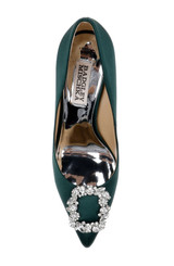 Green Satin | Cher Pointed Toe Evening Pump