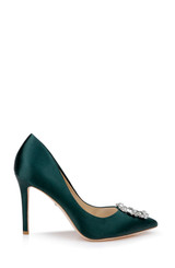Green Satin | Cher Pointed Toe Evening Pump
