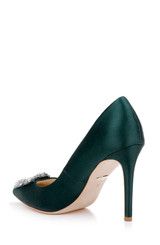 Green Satin | Cher Pointed Toe Evening Pump