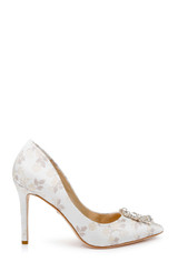 Ivory Jacquard | Cher Pointed Toe Evening Pump